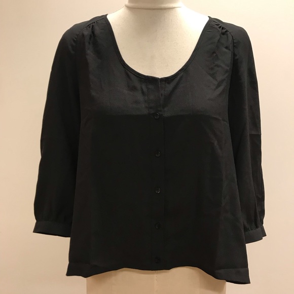 Urban Outfitters “Sparkle&Fade” Black Blouse with Lace and Keyhole Back Detail - Picture 3 of 9